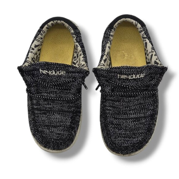 Hey Dude Wally Youth Shoes Child 13 Sox Skater Black - Picture 7 of 9
